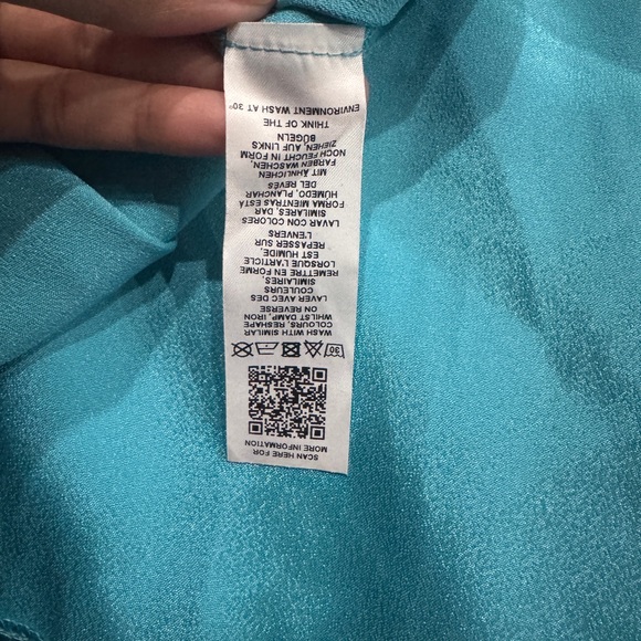 Satin Mini Skirt in Aqua - Picture 8 of 9